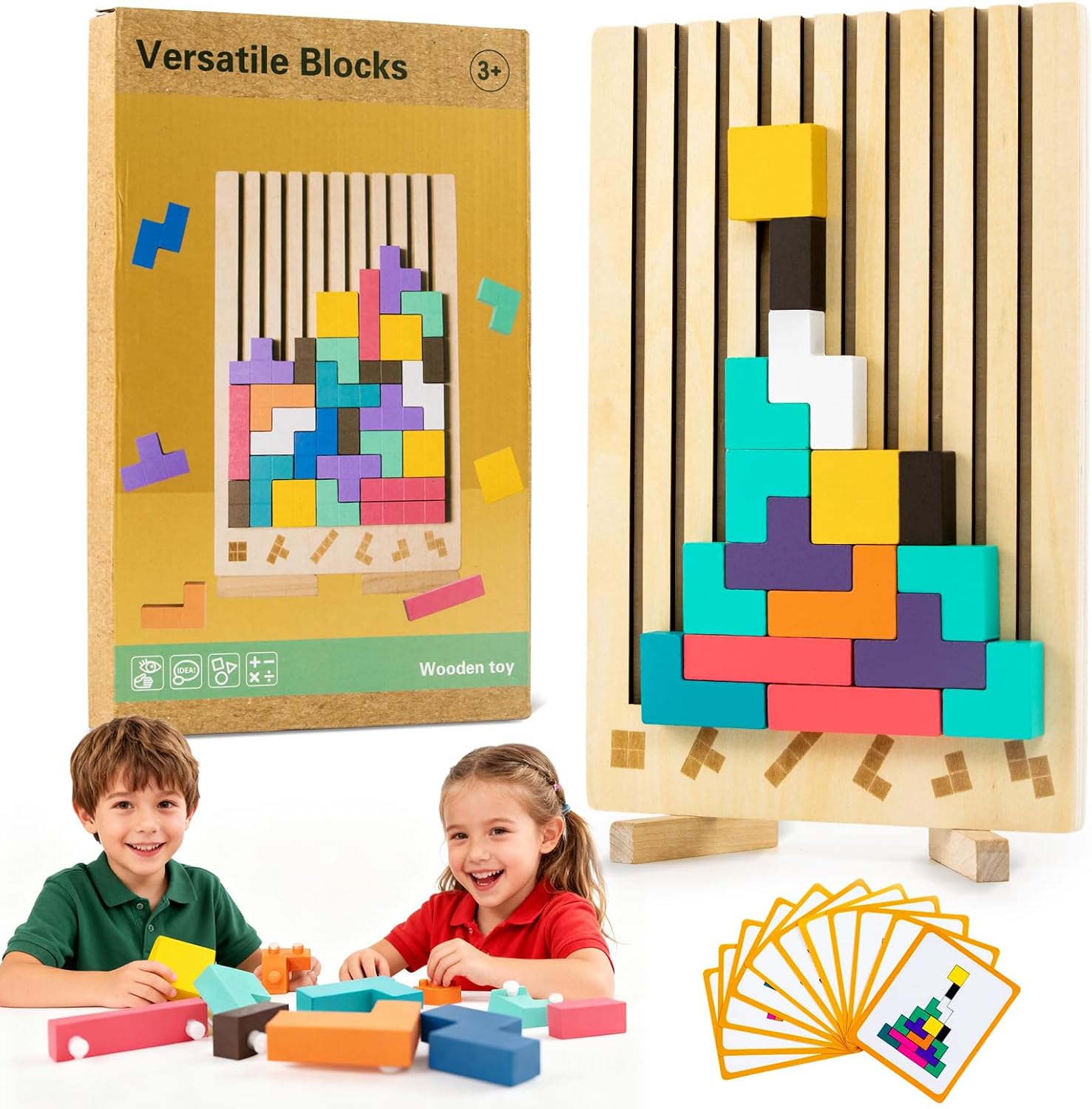 Wooden Montessori Russian Blocks Puzzle – 3D Stacking Toy