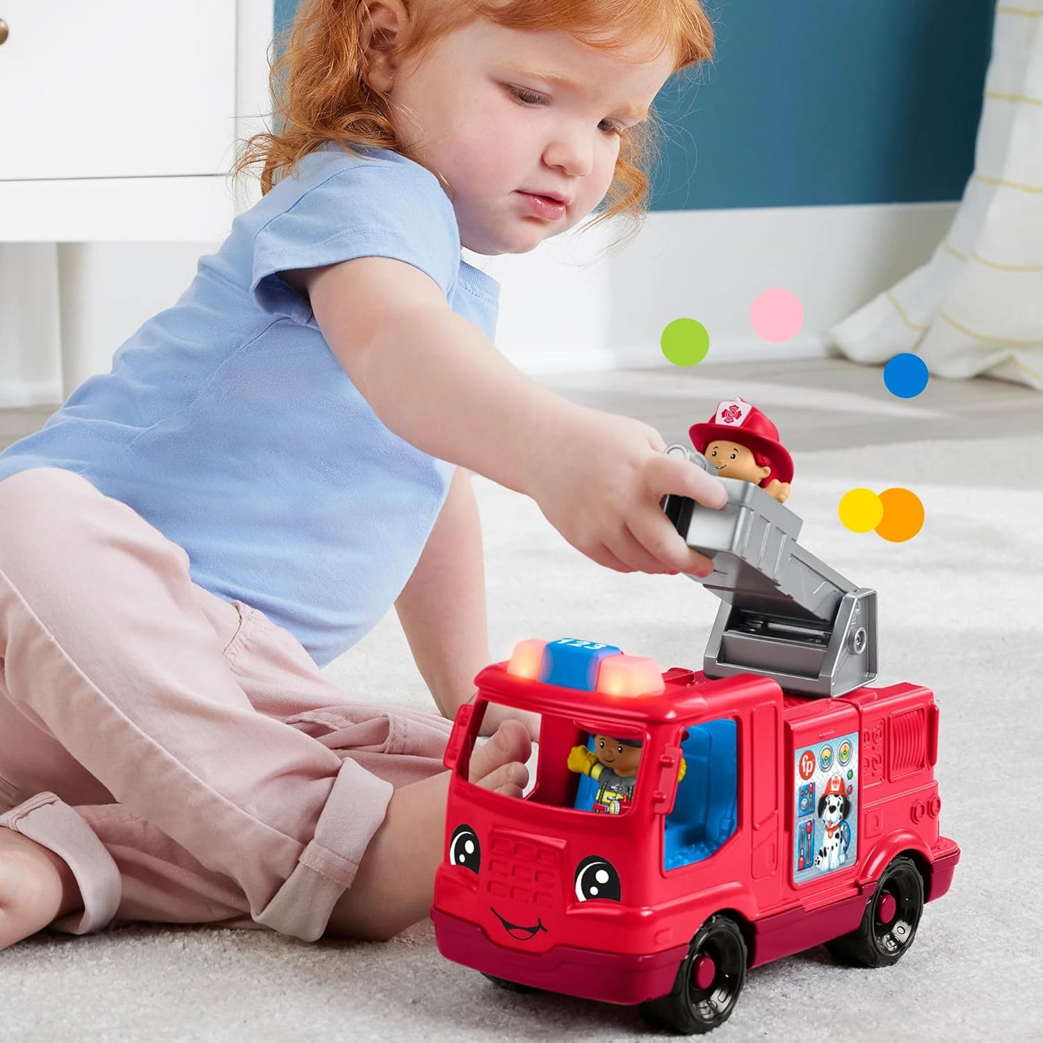 Little People Toddler Toy Fire Truck Musical Push-Along Vehicle